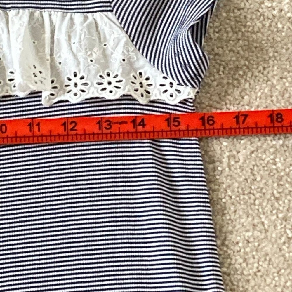 Marks & Spencer Girls Blue/White Broderie Anglais Cap Sleeve Dress Size 10-12 Y - Picture 5 of 9